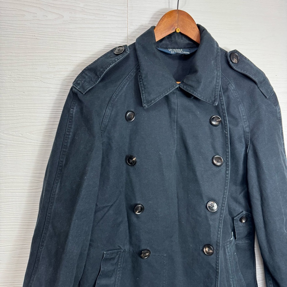 Polo by Ralph Lauren Navy Blue VTG 90s Motorcycle Jacket Military Logo - Picture 5 of 16